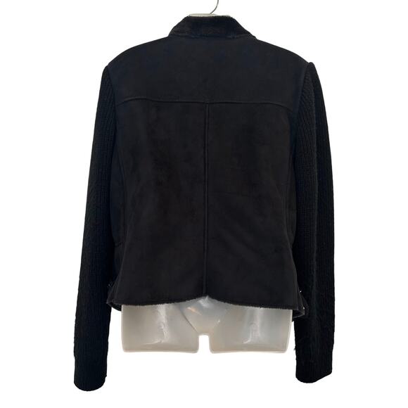 Lane Bryant Black Fleece Line Full Zip Mock Neck Suede Moto Jacket Size 18/20 - Picture 2 of 9